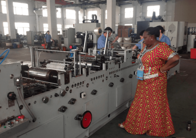 MD/CEO FAE Limited, Princess Funmilayo Okeowo inspecting one of our acquired machines in Germany.